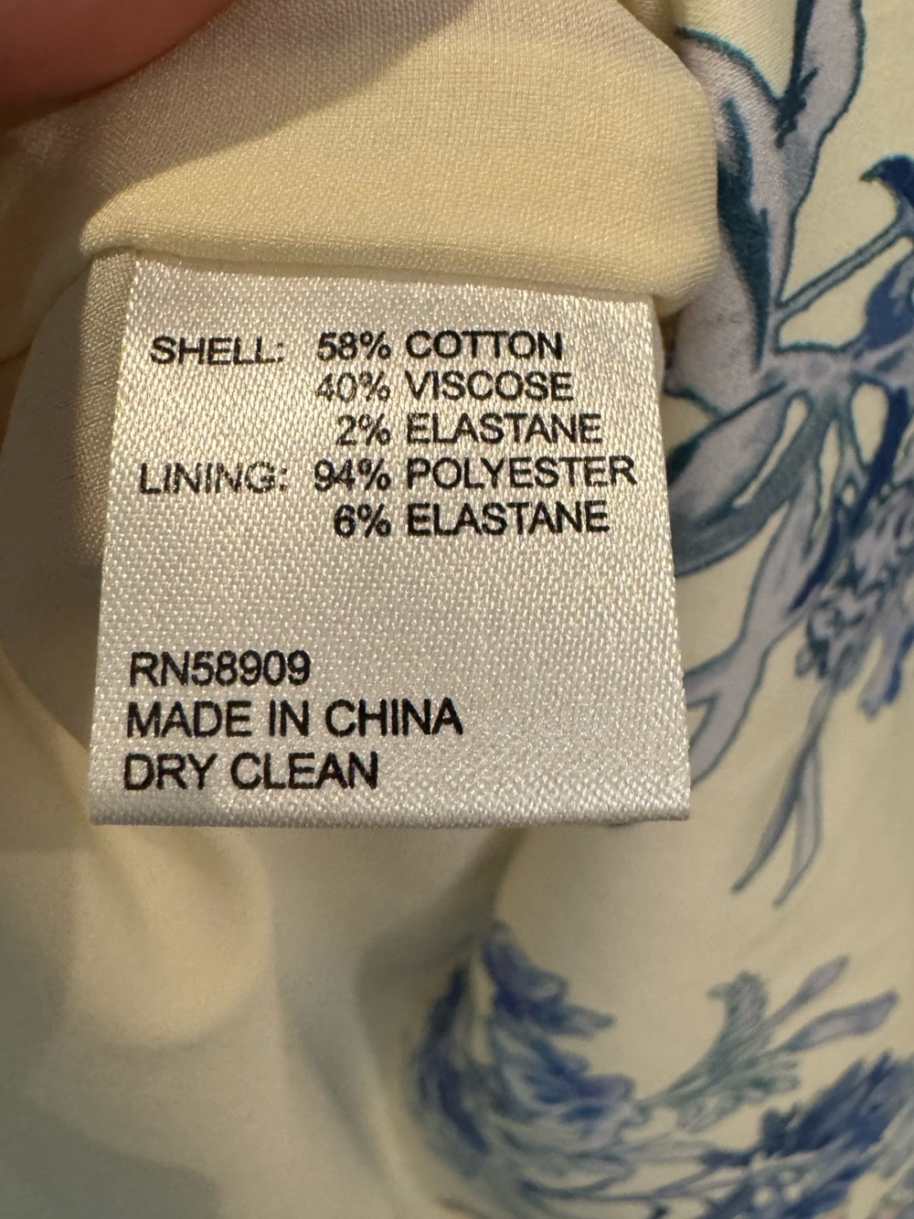 Antonio Melani Jesse Floral Print Puff Sleeve Dress in ivory and blue - Picture 8 of 10